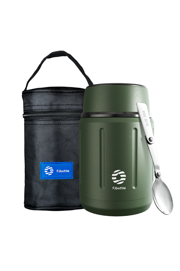 750ml Army Green Fjbottle Food Thermos Vacuum Lunch Box 316 Stainless Steel Lunch Container 750ML F