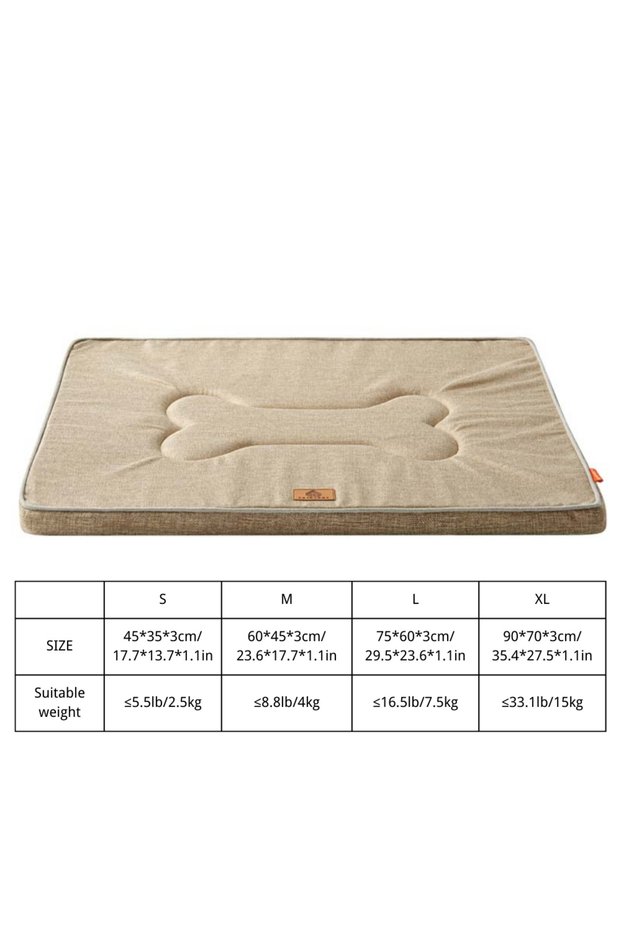 XL Tea Brown Winter Washable Dog Bed Reversible Dog Crate Pad Soft Fluffy Pet Kennel Beds Dog Sleepi