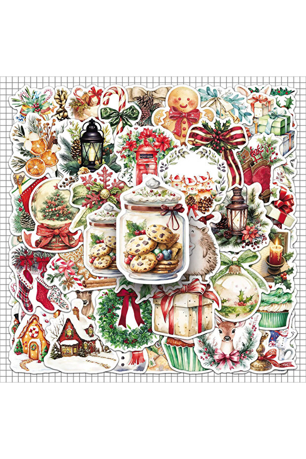 50PCS 10/30/50pcs Creative Vintage Christmas Graffiti Stickers Aesthetic Decals Laptop Phone Diary B