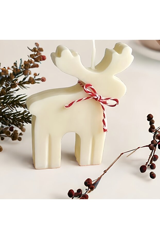 DIY Resin Mold Christmas Reindeer Scented Candle Silicone Molds, Romantic Deer Decorative Wax Can...