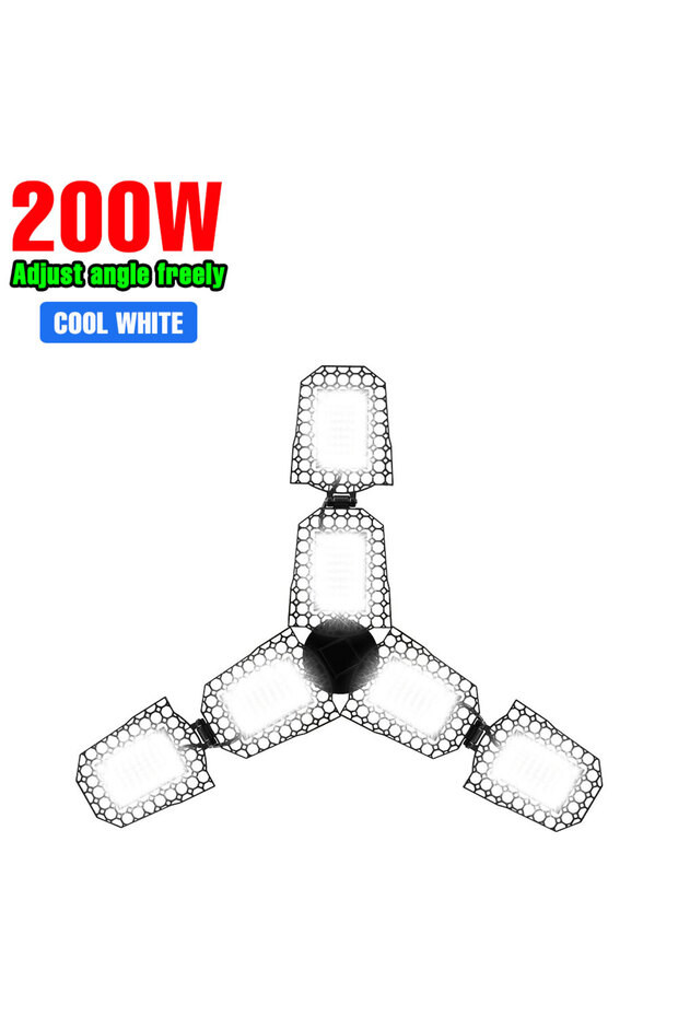 مصباح LED أبيض بارد C2 بقوة 400 واط E27/E26 لمصباح المرآب بتيار متردد 220 فولت، أضواء كاشفة قابلة للتشوه، مصباح سقف قابل للطي