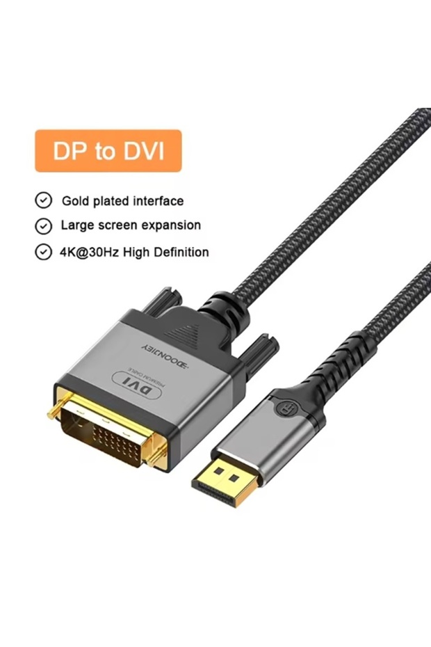 2m DP to DVI 2m 4K DisplayPort DP to DVI Cable DP to DVI-D Monitor Cable DisplayPort in to DVI Out C - 1