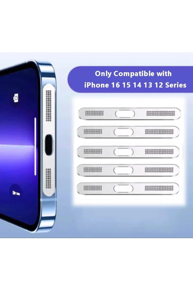 Silver-5pcs 5pcs Universal Speaker Dustproof Net Stickers for IPhone 16 15 14 13 12 Series Ant