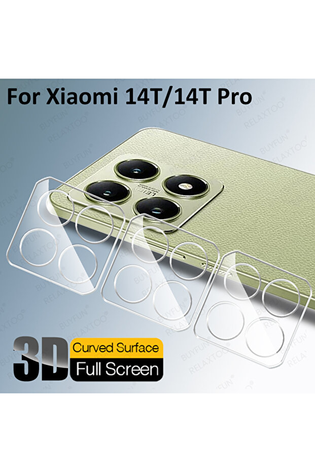 Tempered glass For Xiaomi 14T Pro 3 Pieces 3Pcs For 14T Pro 3D Clear Camera Screen Protector Cover