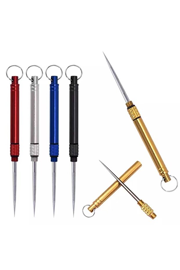 1 Pcs Random Color Portable Titanium Toothpicks Pocket Toothpick With ProtectiveHolder Reusable T...