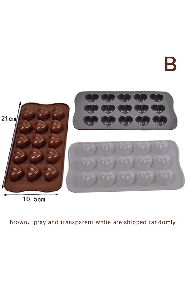 B 15/10Cavity Diamond Heart Silicone Cholate Mold DIY Cake Accessories Molds Kitchen Ice Cube Biscu.
