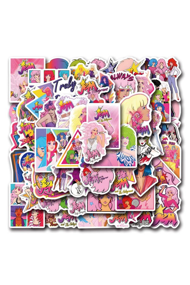 Multicolor 55Pcs Jem And The Holograms Stickers Jem DIY Stickers Scrapbooking Luggage Skateboa