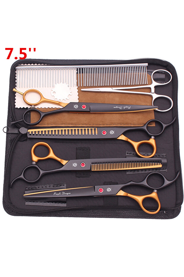 Z3088JinPYYuSCZ 7.5'' Professional Pet Grooming Scissors Hair Cutting Fishbone Thinning Comb Hemosta