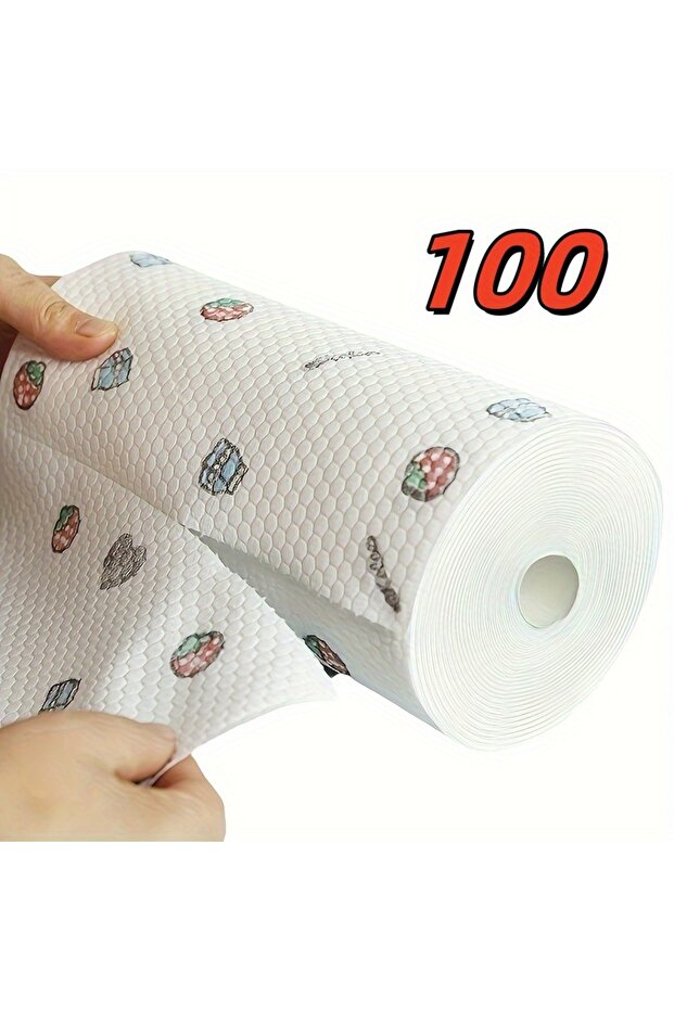 نمط عشوائي 100 قطعة 1 لفة 50 100 قطعة / لفة منشفة مطبخ سميكة ماصة للاستخدام الجاف والرطب