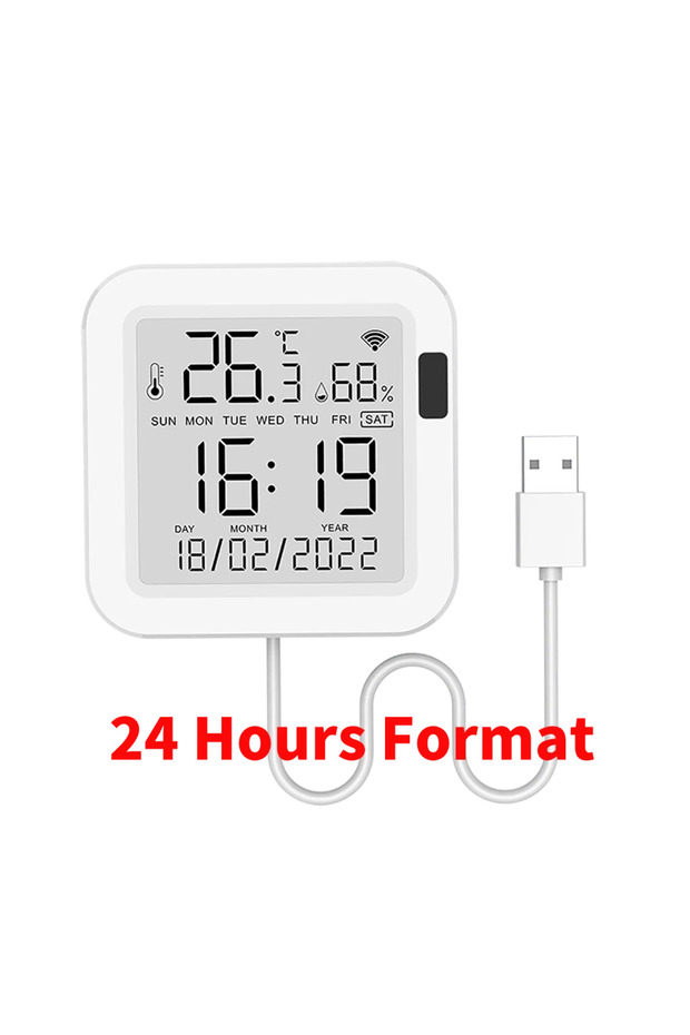24 Hours Version Tuya WiFi Temperature Humidity Sensor With Backlight for Smart Home APP Remote Cont - 1