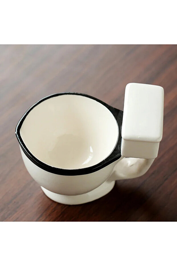 201-300ml A 300ml Toilet Shaped Cup Coffee Ceramic Cup with Handle Water Cup Coffee Tea Milk Ice Cre