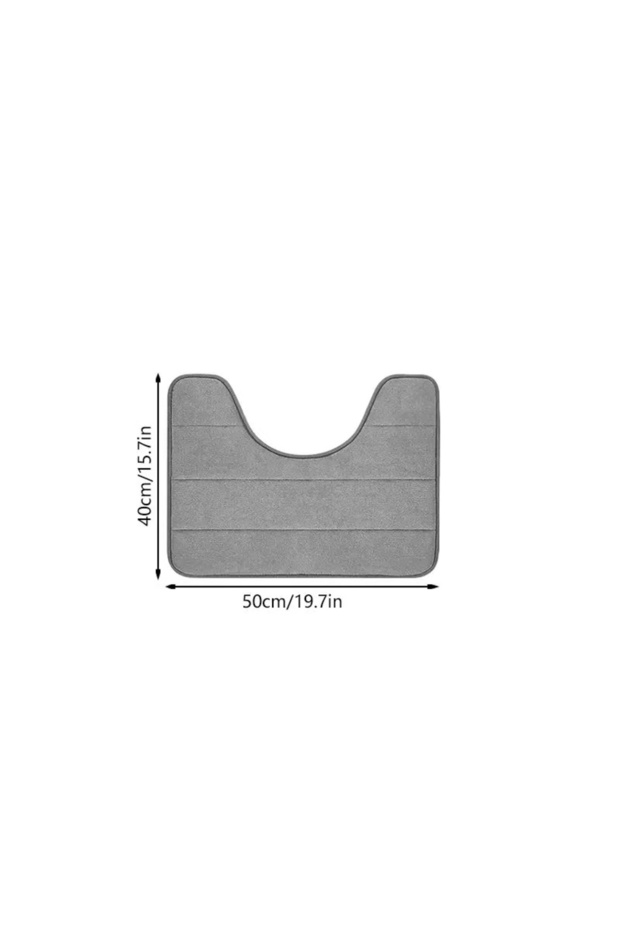400MMx500MM uxd-gray 1PC pure color stripe bathroom toilet u-mat carpet, soft non-slip quick-dry bat