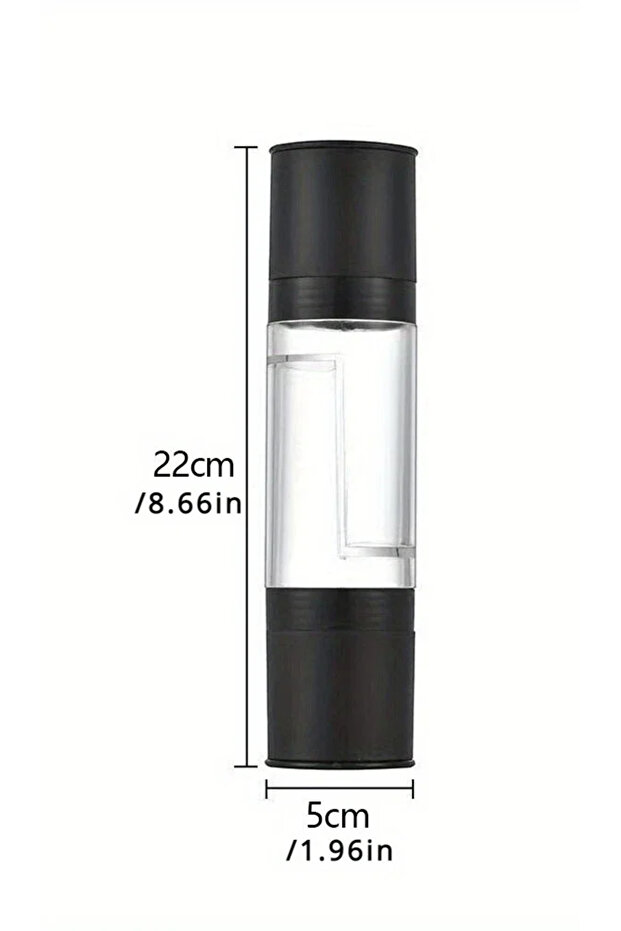 Black 2 In 1 Pepper Mill Manual Stainless Steel Salt and Pepper Grinder Set with Adjustable Ceramic