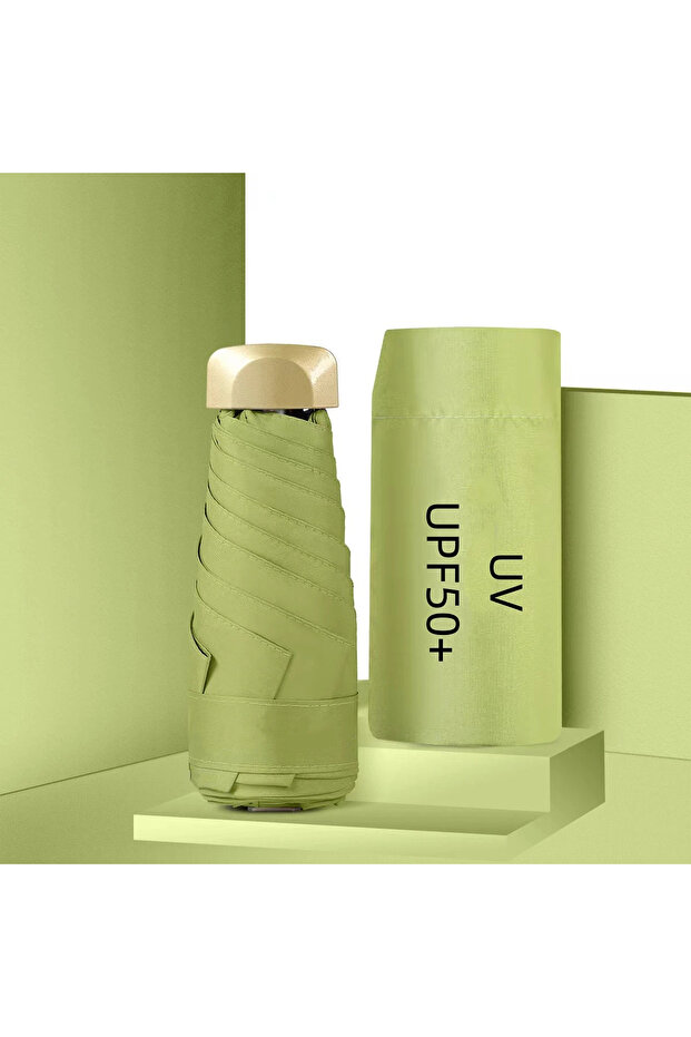 matcha green 6K iron Umbrella for Both Sunny Rainy Days Off Mini Portable UV Protection Folding Sun