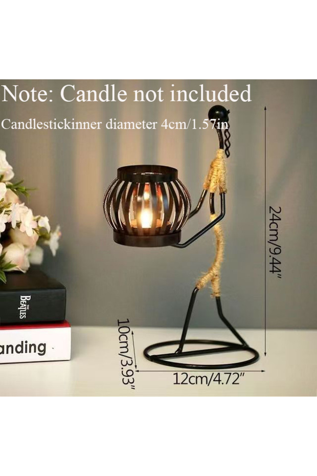 H-no candle Nordic Metal Candlestick Abstract Character Sculpture Candle Holder Decors Handmade Figu