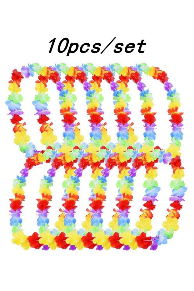 10pcs 10pcs,Hawaii Garland Necklace Troal Hawaii Flower Theme Party Favors Headbands Holiday Wedding