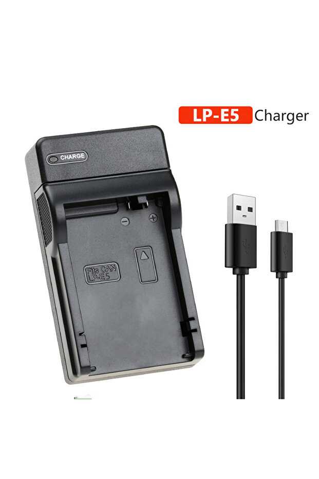 شاحن LP-E5 USB لكاميرات Canon EOS 1000D و EOS 450D و EOS 500D و EOS Kiss F و EOS Kiss X2 و E