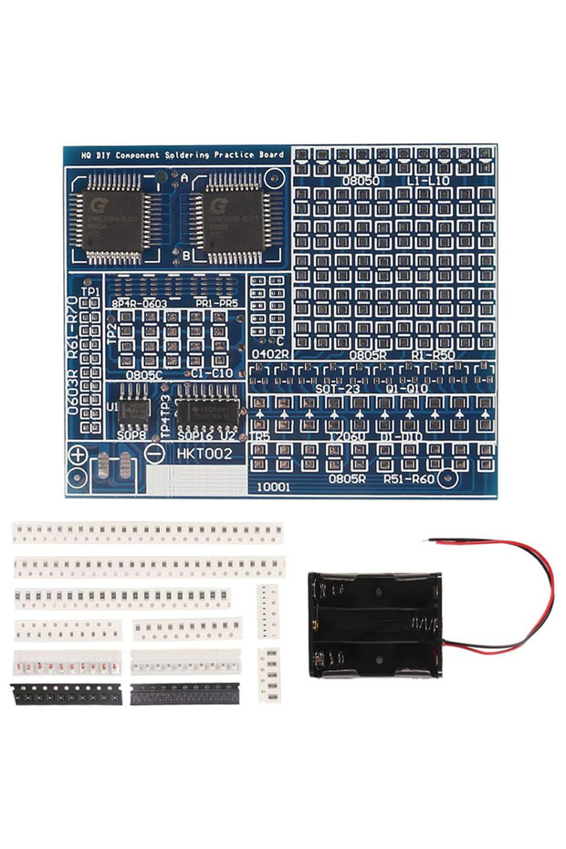 مع صندوق البطارية، مكونات SMD/SMT، لوحة تدريب لحام، مجموعات مشاريع إلكترونية، لحام DIY K