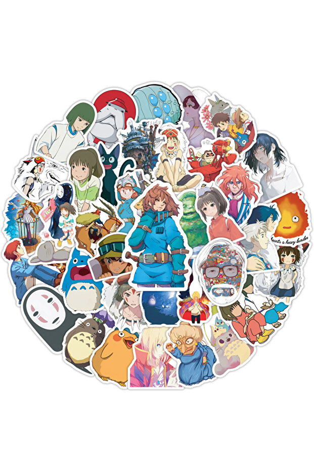 MULTICOLOR 50Pcs Ghibli Hayao Miyazaki Stickers Scrapbooking Laptop Notebook Cartoon Suitcase Graff