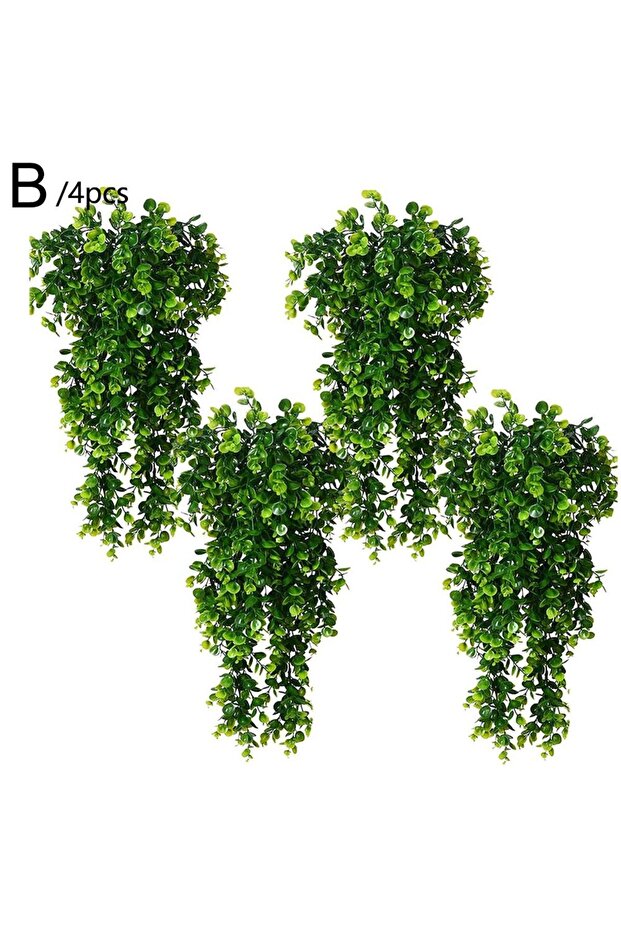 4pcs 2/4pcs Artificial Hanging Plants UV Resistant Plastic Fake Hanging Plant Home Office Wall Decor