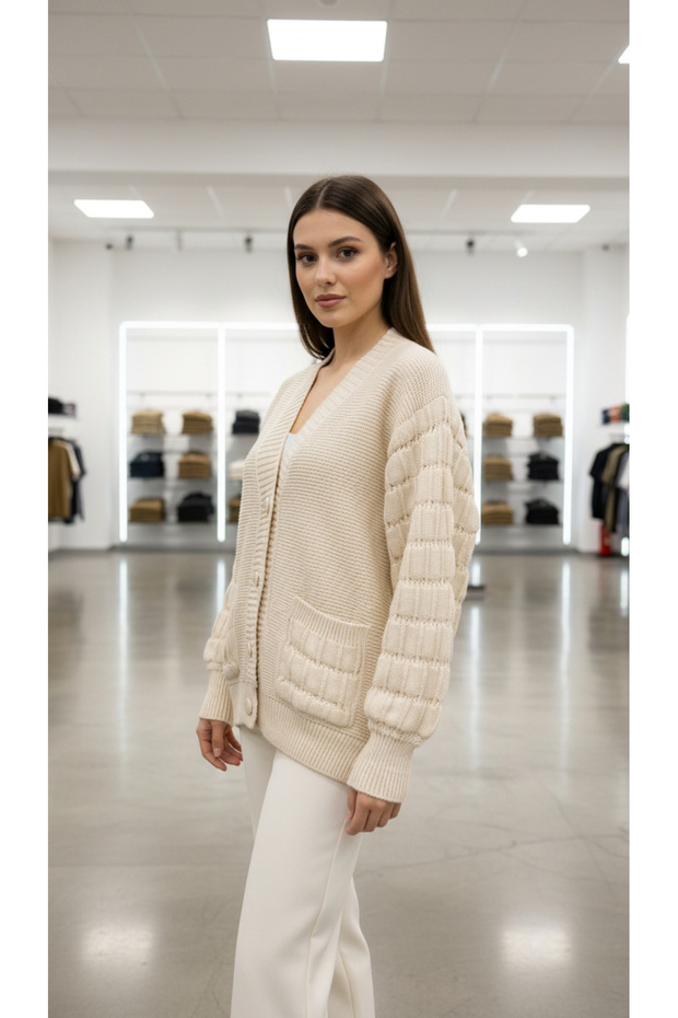 Triko Hırka Cepli - 1