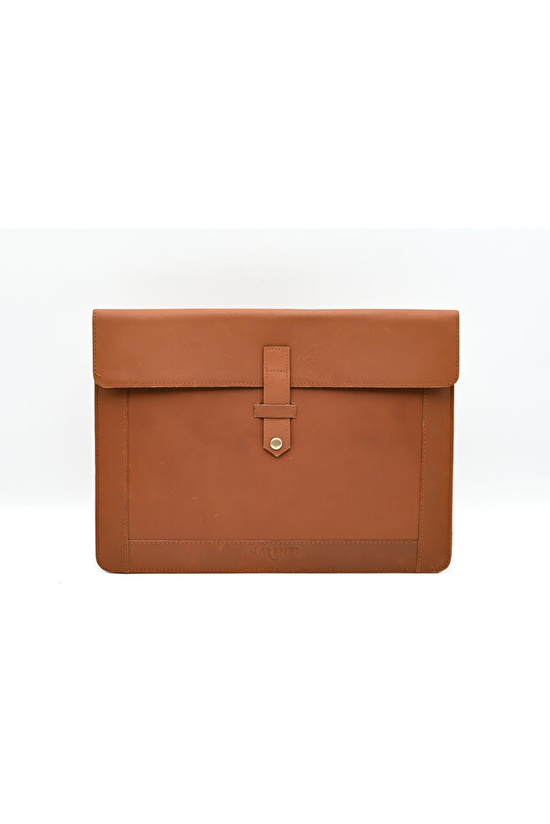 Handcrafted Genuine Leather Laptop Sleeve | 14-inch Velvet Lined Portfolio Case