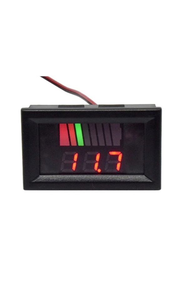 Digital voltmeter 12-72V, red display,