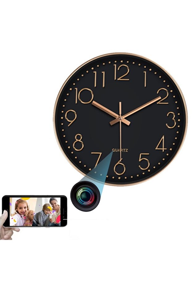 Mini 1080P HD wall-mounted WiFi wireless clock camera, night vision, security monitoring