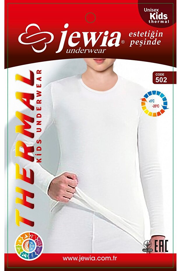 White Unisex Kids Thermal 6-14 Years