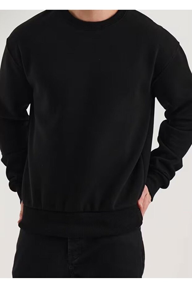 سترة رياضية رجالية بياقة دائرية وتصميم بسيط - 3