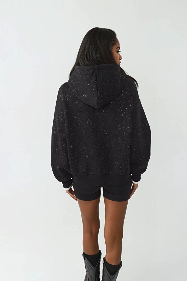 Simli Kapüşonlu Sweatshirt - 3