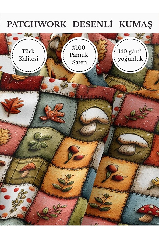 100% Cotton Satin Patchwork Fabric – 155×100 cm – for Sewing and DIY