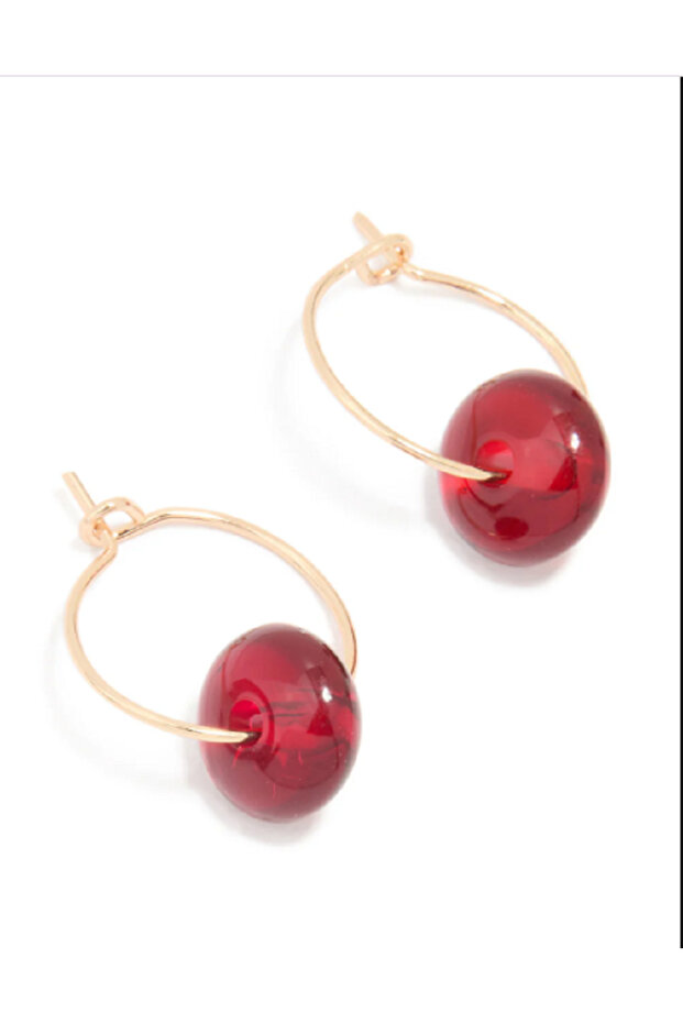 Lovisa Red Beaded Hoop Earrings