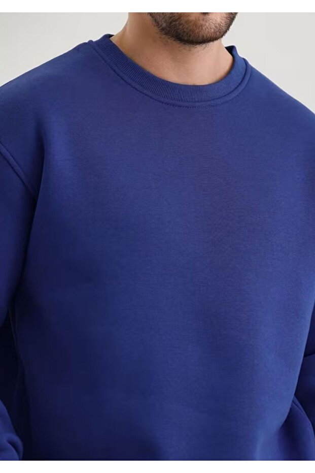 سترة رياضية رجالية بياقة دائرية وتصميم بسيط - 2