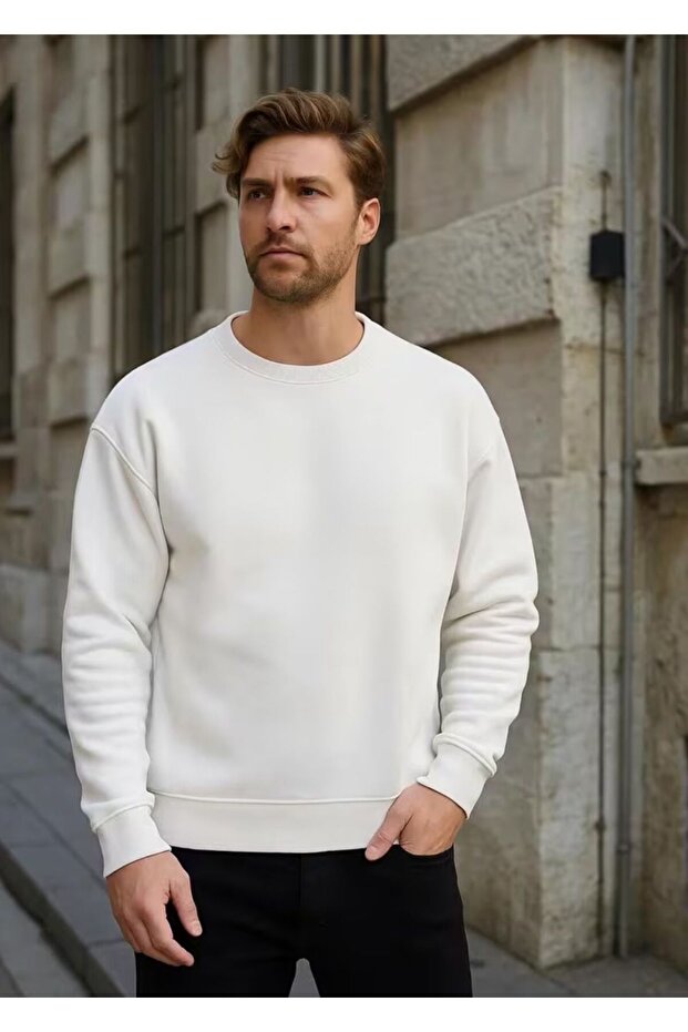 سترة رياضية رجالية بياقة دائرية وتصميم بسيط - 2