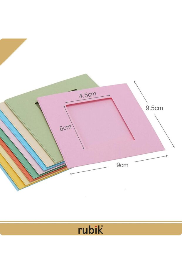 Paper Photo Frame Set with Wooden Clips & Hemp Rope for Instax/Polaroid Films (10 pcs)