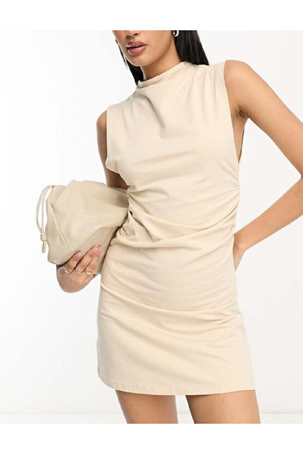 Rochie scurta, Crem - 1