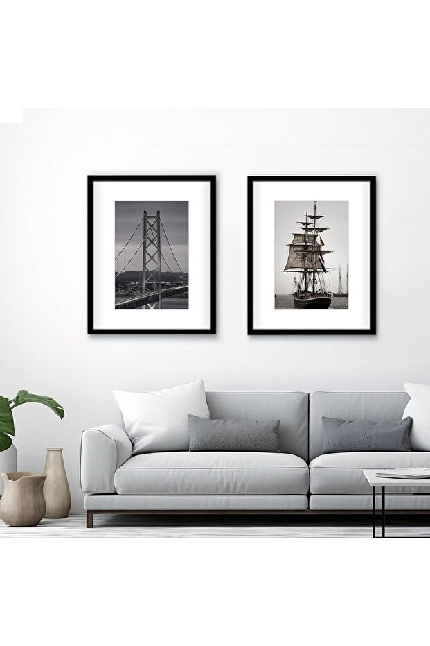 Photo Frames – A4 Frame 8.3x11.7 or 6x8 with Mat, Black Wall Hanging Picture Display, 2 Pack
