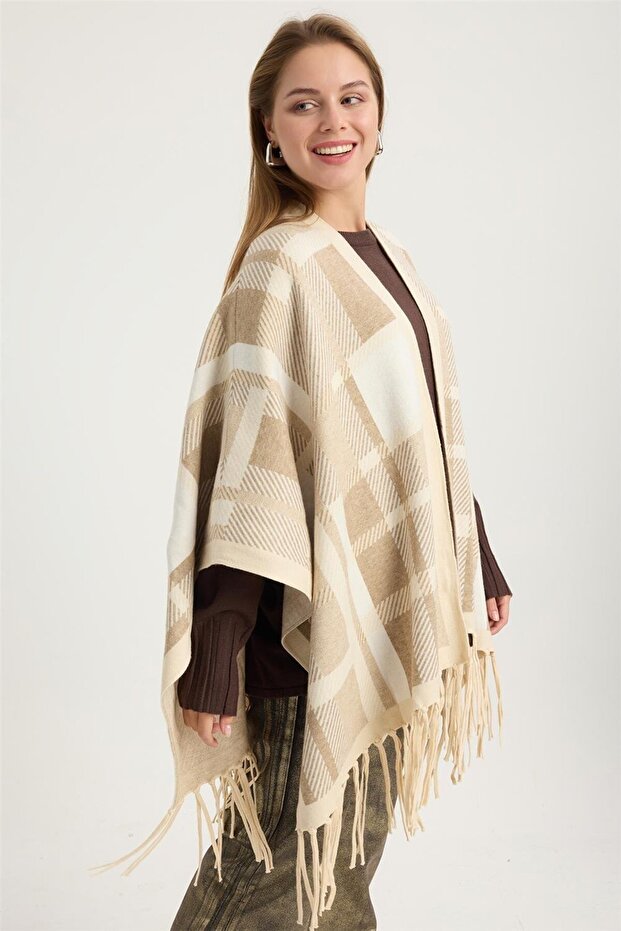 Ekose Saçaklı Panço - 3