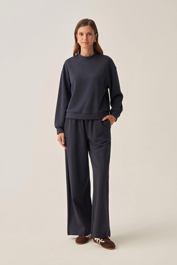 Cotton Wide-Leg Sweatpants