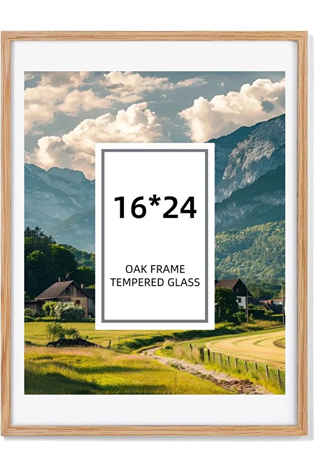 40x60 cm (16x24 in) Oak Solid Wood Picture Frame