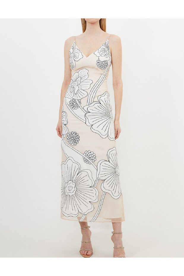 Rochie lunga, Crem - 1