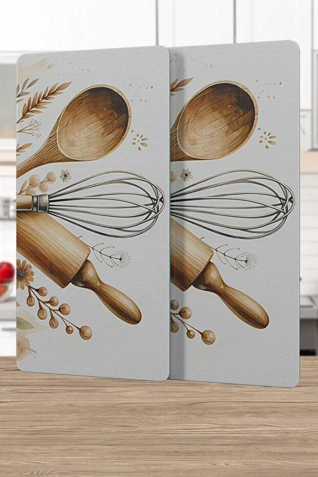 طقم أطباق تقديم زجاجية مكون من 3 قطع مستطيلة الشكل أدوات مطبخ منقوشة - 4