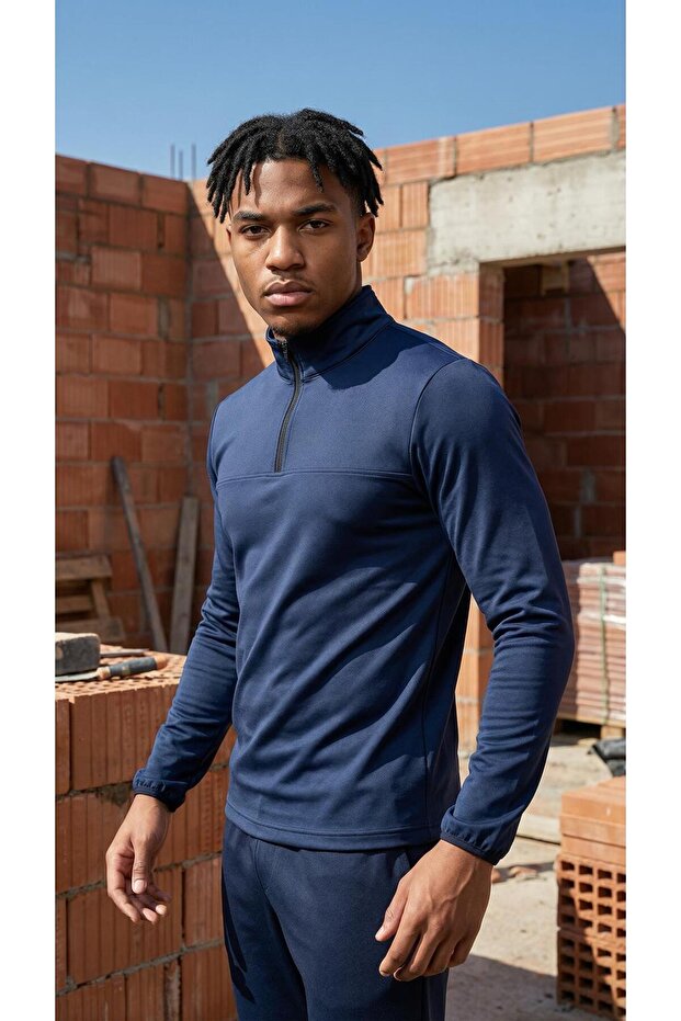 سترة رياضية نصفية بسحاب للغوص |   DEEP NAVY (سترة سكوبا بسحاب نصفي قصة ضيقة )