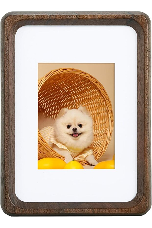 3.5x5 Inch Wooden Mini Photo Frame - Natural Walnut
