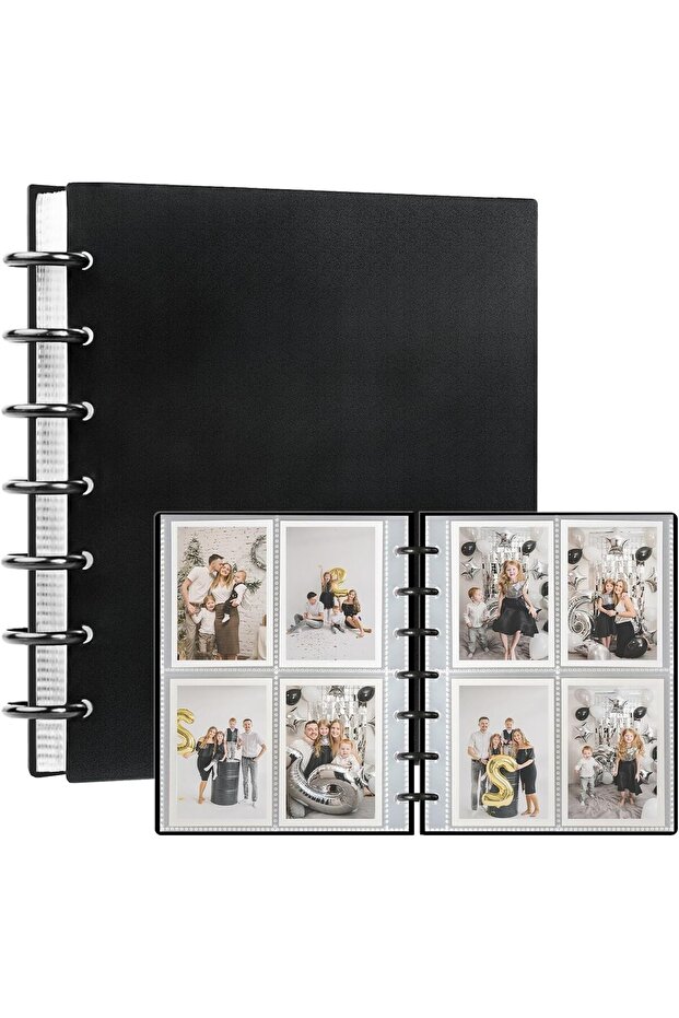 Photocard Binder with 30 Inner Pages, 3-inch Photocard Holder (Black)