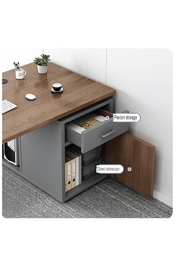 مكتب تنفيذي وطاولة كمبيوتر متعددة الوظائف 140 سم - 4