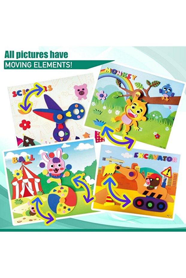 Papi Dada craft kit 10 models for children with movable elements, multicolor - 3