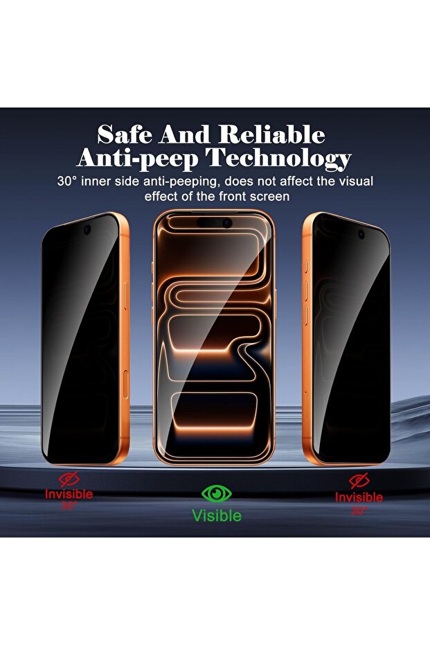واقي شاشة متوافق مع iPhone 17 PRO بتغطية كاملة 5D غير مرئي من الجانب - 3