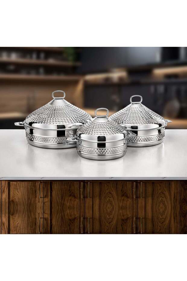 Hot Pot Stainless Steel Silver Set of 3 – Abeer Collection